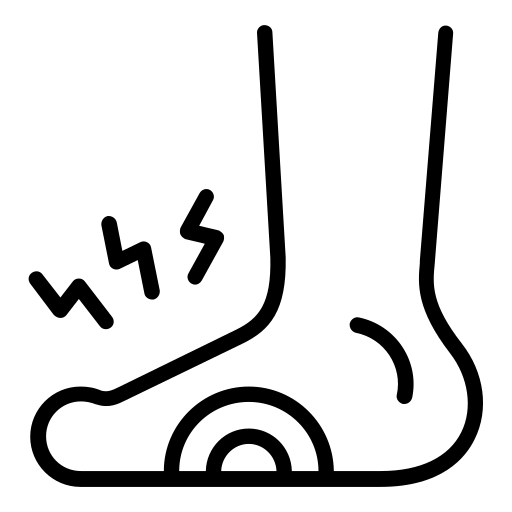 Foot pain skiing icon